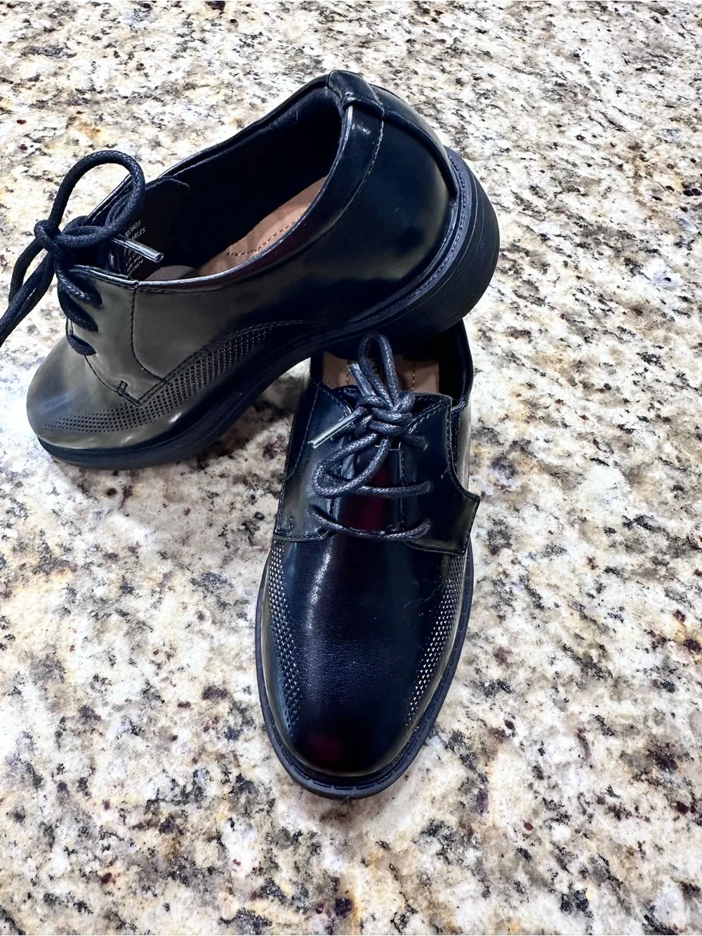 Lil Charles toddler Sz 8 Restoration Hardware  Black Lace-Up Dress Shoes NWOT